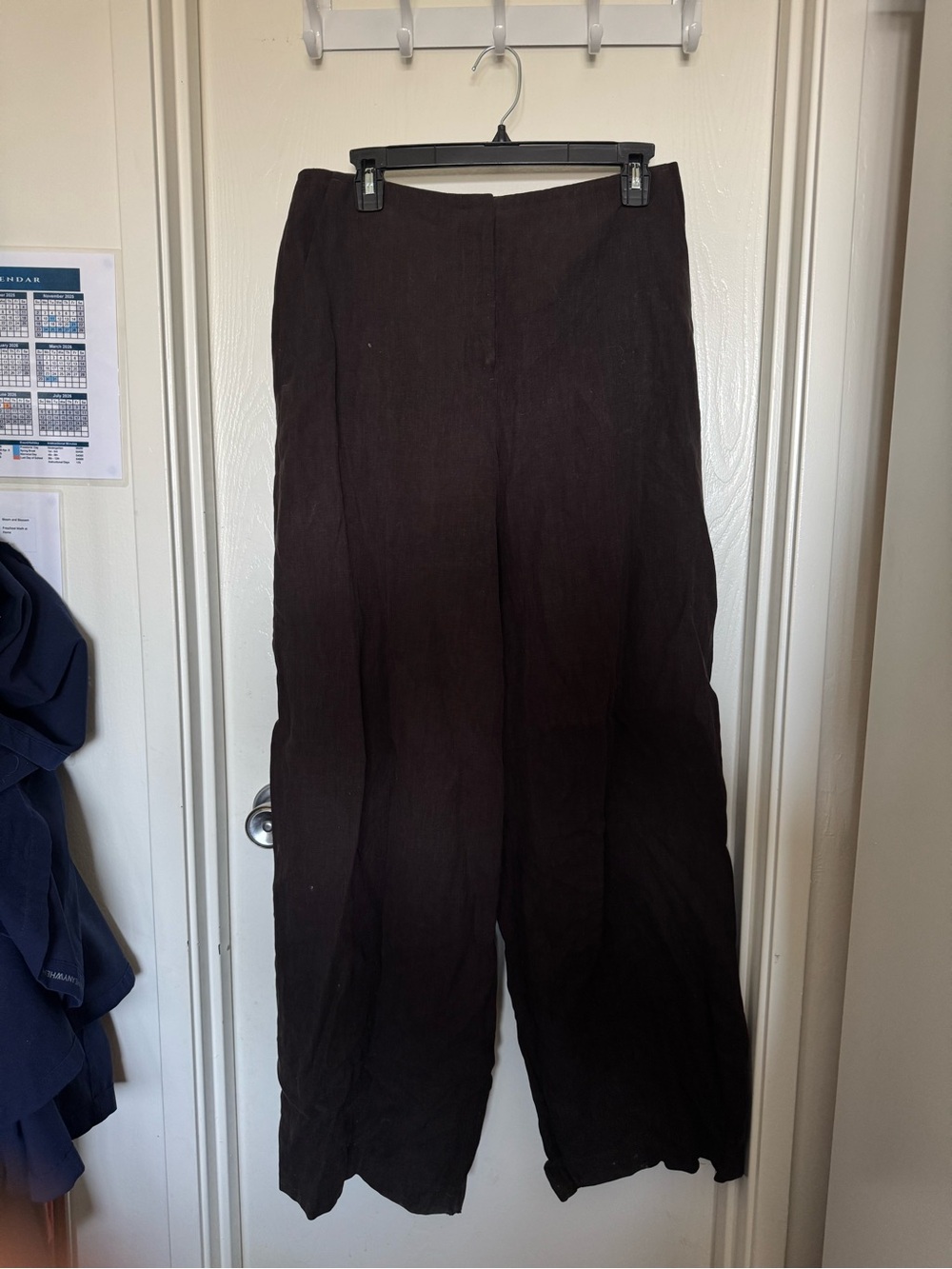 Massimo Dutti Limited Edition Linen Blend Wide Leg Trousers Brown EU 38